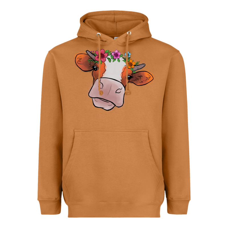 Cow With Flowers Heavyweight Hoodie by Bettercallsaul | Teevron