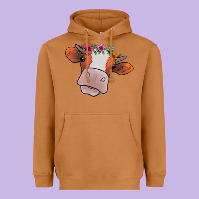 Cow With Flowers Heavyweight Hoodie Designed By Bettercallsaul