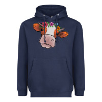 Navy Cow With Flowers Heavyweight Hoodie - Bettercallsaul