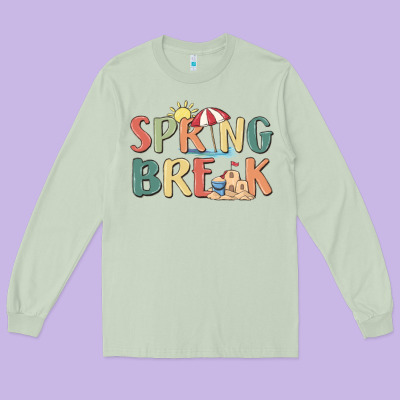 Spring Break Long Sleeve Tee Designed By Maliassmallbusiness