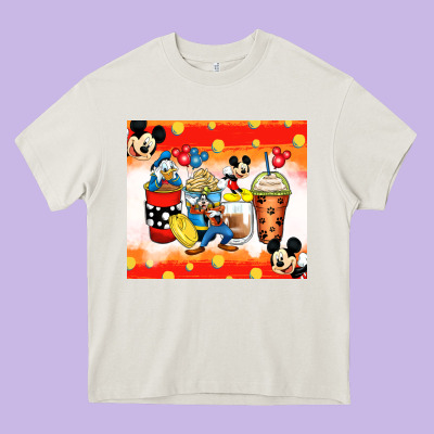Cartoon Characters Coffee Cups Heavy Core Tee Designed By Zillion Design Studio