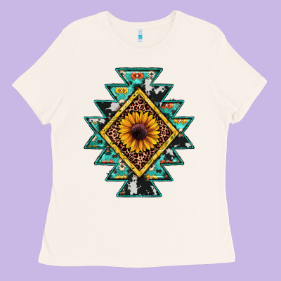 Aztec Leopard Sunflower Ladies Tee Designed By Jahusdesignshop
