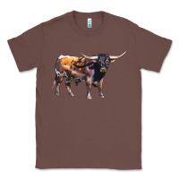 Chestnut Texas Longhorn Bull Classic Tee - LillyAllenDesigns