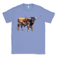 Colony Blue Texas Longhorn Bull Classic Tee - LillyAllenDesigns