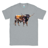 Heather Grey Texas Longhorn Bull Classic Tee - LillyAllenDesigns
