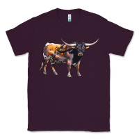 Plum Texas Longhorn Bull Classic Tee - LillyAllenDesigns