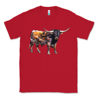 Red Texas Longhorn Bull Classic Tee - LillyAllenDesigns