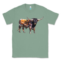 Sage Texas Longhorn Bull Classic Tee - LillyAllenDesigns