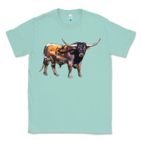 Seafoam Texas Longhorn Bull Classic Tee - LillyAllenDesigns