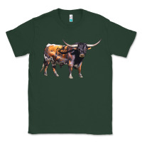 Sports Green Texas Longhorn Bull Classic Tee - LillyAllenDesigns