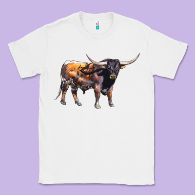 Texas Longhorn Bull Classic Tee Designed By Lillyallendesigns