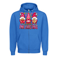 True Royal Merry pink Christmas gnomes Zipper Hoodie - NancyCooperArtShop