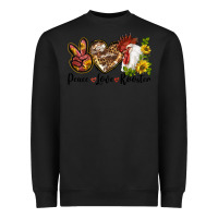 Black Peace Love Rooster With Sunflower Heavyweight Sweatshirt - LillyAllenDesigns