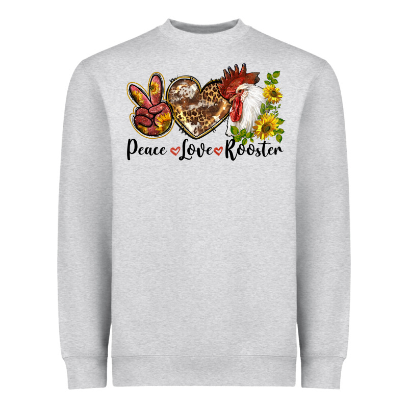 Peace Love Rooster With Sunflower Heavyweight Sweatshirt by LillyAllenDesigns | Teevron