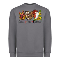 Storm Peace Love Rooster With Sunflower Heavyweight Sweatshirt - LillyAllenDesigns