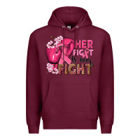 Burgundy her fight is our fight Premium Hoodie - NancyCooperArtShop