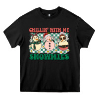 Black Chillin with my Snowmies Heavy Core Tee - BarkalooDesign