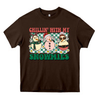 Chocolate Brown Chillin with my Snowmies Heavy Core Tee - BarkalooDesign