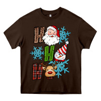 Chocolate Brown ho ho ho christmas Heavy Core Tee - RanaPortraitStore