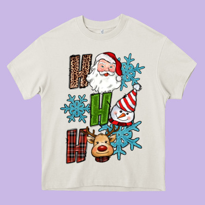 Ho Ho Ho Christmas Heavy Core Tee Designed By Ranaportraitstore