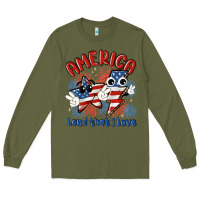 Army Green america land that i love Long Sleeve Tee - MaliasSmallBusiness