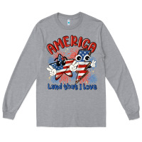 Heather Grey america land that i love Long Sleeve Tee - MaliasSmallBusiness