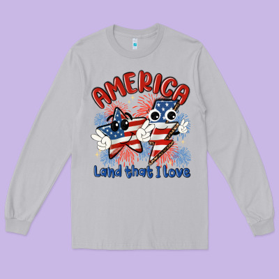 America Land That I Love Long Sleeve Tee Designed By Maliassmallbusiness