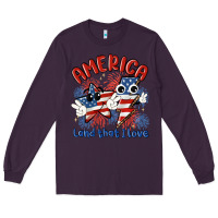 Plum america land that i love Long Sleeve Tee - MaliasSmallBusiness