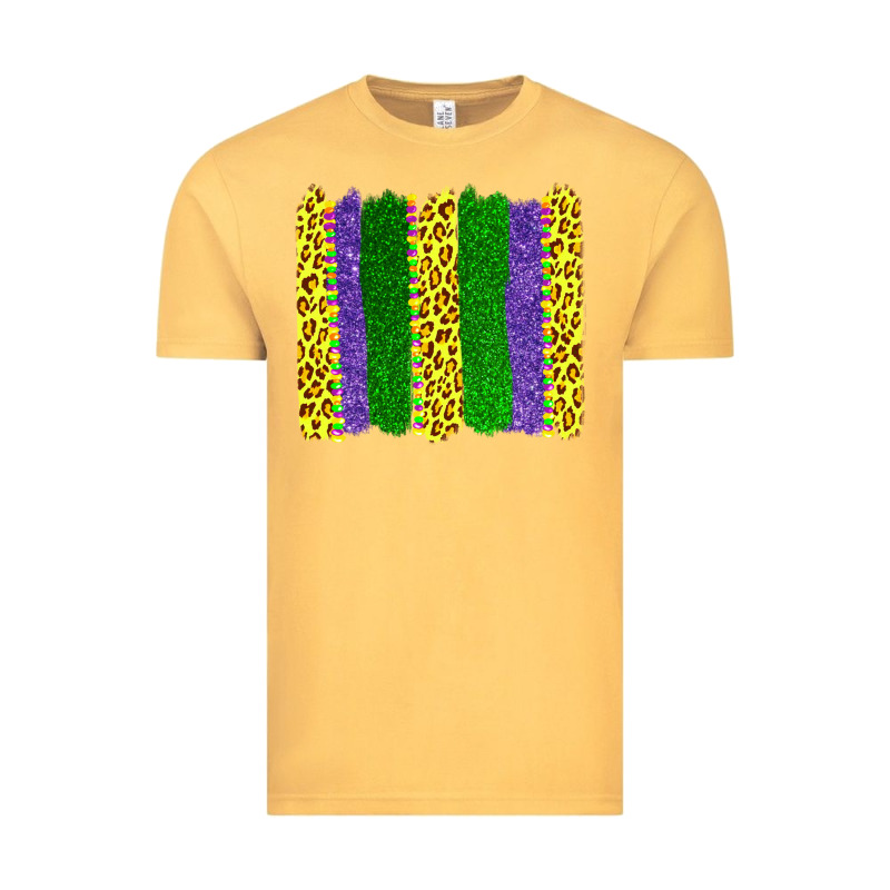 Mardi Gras Leopard Brushstrokes Vintage Tee by AdoDesignShop | Teevron