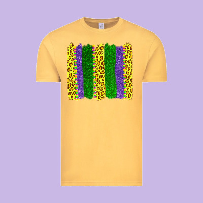 Mardi Gras Leopard Brushstrokes Vintage Tee Designed By Adodesignshop