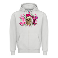 Pink Christmas Joy Skeleton Zipper Hoodie | Teevron