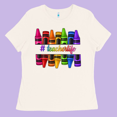 Teacher Life Crayons Ladies Tee Designed By Texasbilliewilder