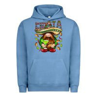 Pigment Pebble Blue Fiesta gnome with tacos Mexico Urban Hoodie - HowdyJamesFarm