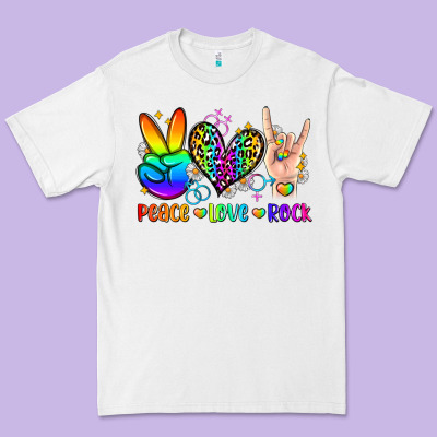 Peace Love Rock Premium Tee Designed By Zillion Design Studio