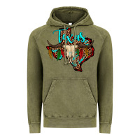 Vintage Olive bullskull texas map Vintage Hoodie - JahusDesignShop