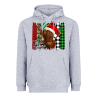 Heather Grey Merry Christmas Cow Heavyweight Hoodie - Bettercallsaul