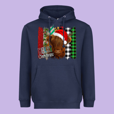 Merry Christmas Cow Heavyweight Hoodie Designed By Bettercallsaul