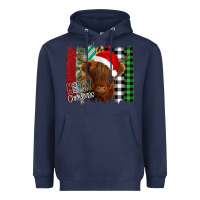 Navy Merry Christmas Cow Heavyweight Hoodie - Bettercallsaul