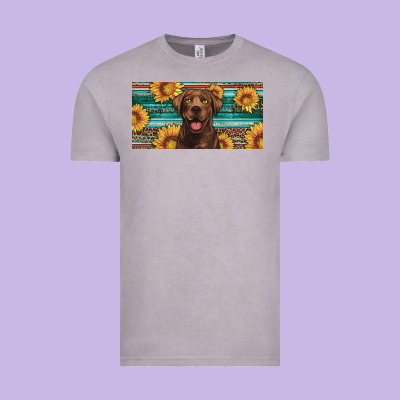 Western Chocolate Labrador License Plate Vintage Tee Designed By Artiststas