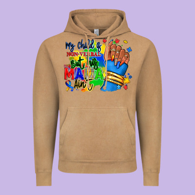 My Child Is Non Verbal But His Mama Aint Afro Vintage Hoodie Designed By Ranaportraitstore