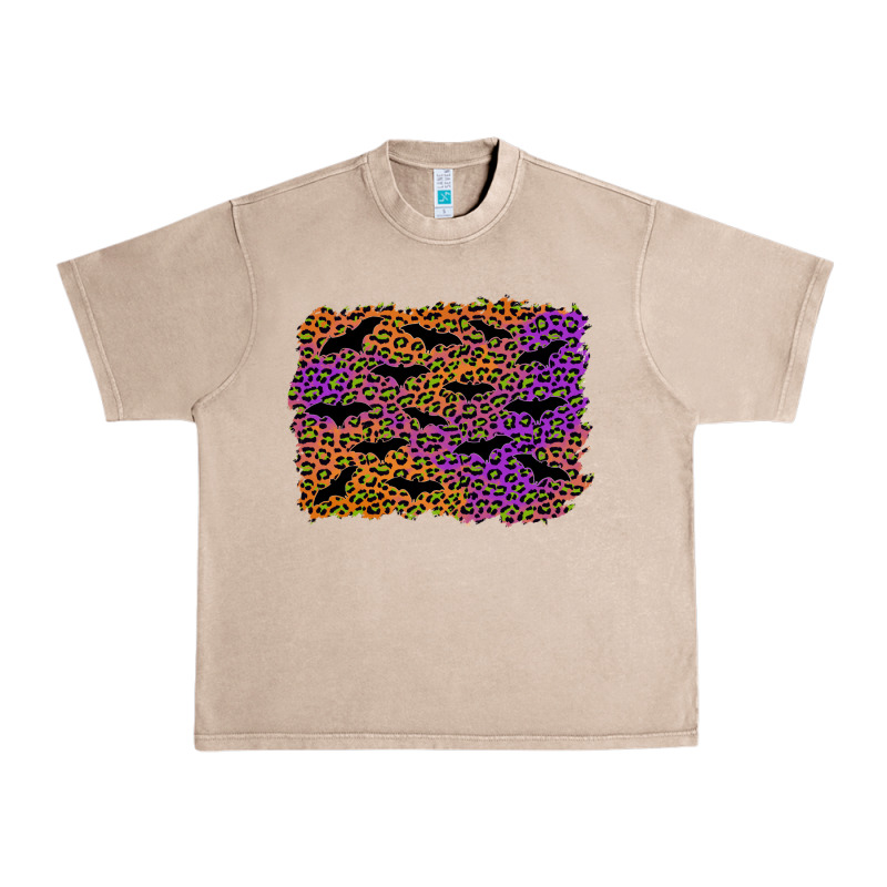 Halloween Leopard Bat Background Urban Heavy Tee by AdoDesignShop | Teevron