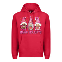 Cardinal Happy holidays with gnomes Premium Hoodie - NancyCooperArtShop