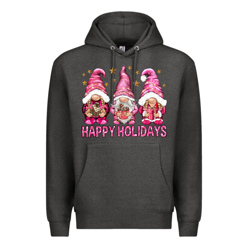 Happy Holidays With Gnomes Premium Hoodie by NancyCooperArtShop | Teevron