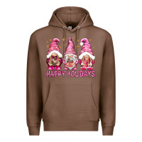 Chestnut Happy holidays with gnomes Premium Hoodie - NancyCooperArtShop