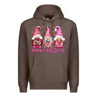 Coffee Happy holidays with gnomes Premium Hoodie - NancyCooperArtShop