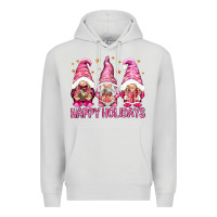 Dove Grey Happy holidays with gnomes Premium Hoodie - NancyCooperArtShop