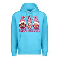 Ocean Blue Happy holidays with gnomes Premium Hoodie - NancyCooperArtShop