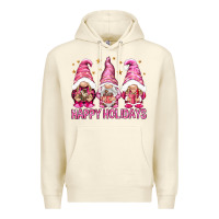 Sandshell Happy holidays with gnomes Premium Hoodie - NancyCooperArtShop