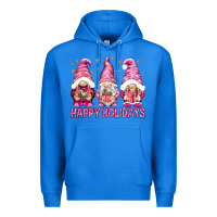 True Royal Happy holidays with gnomes Premium Hoodie - NancyCooperArtShop