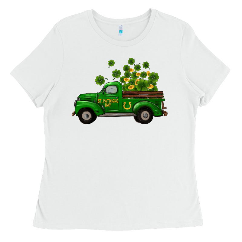 St Patricks Truck Shamrock Horseshoe Gold Ladies Tee by RanaPortraitStore | Teevron